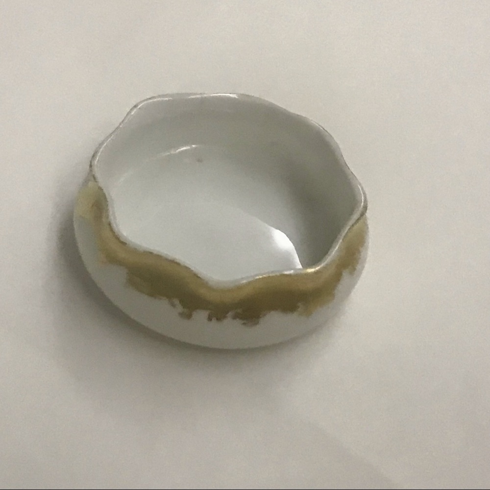 Limoges Miniature Serving Dish made in France 24k Gold Trim Design Hand …